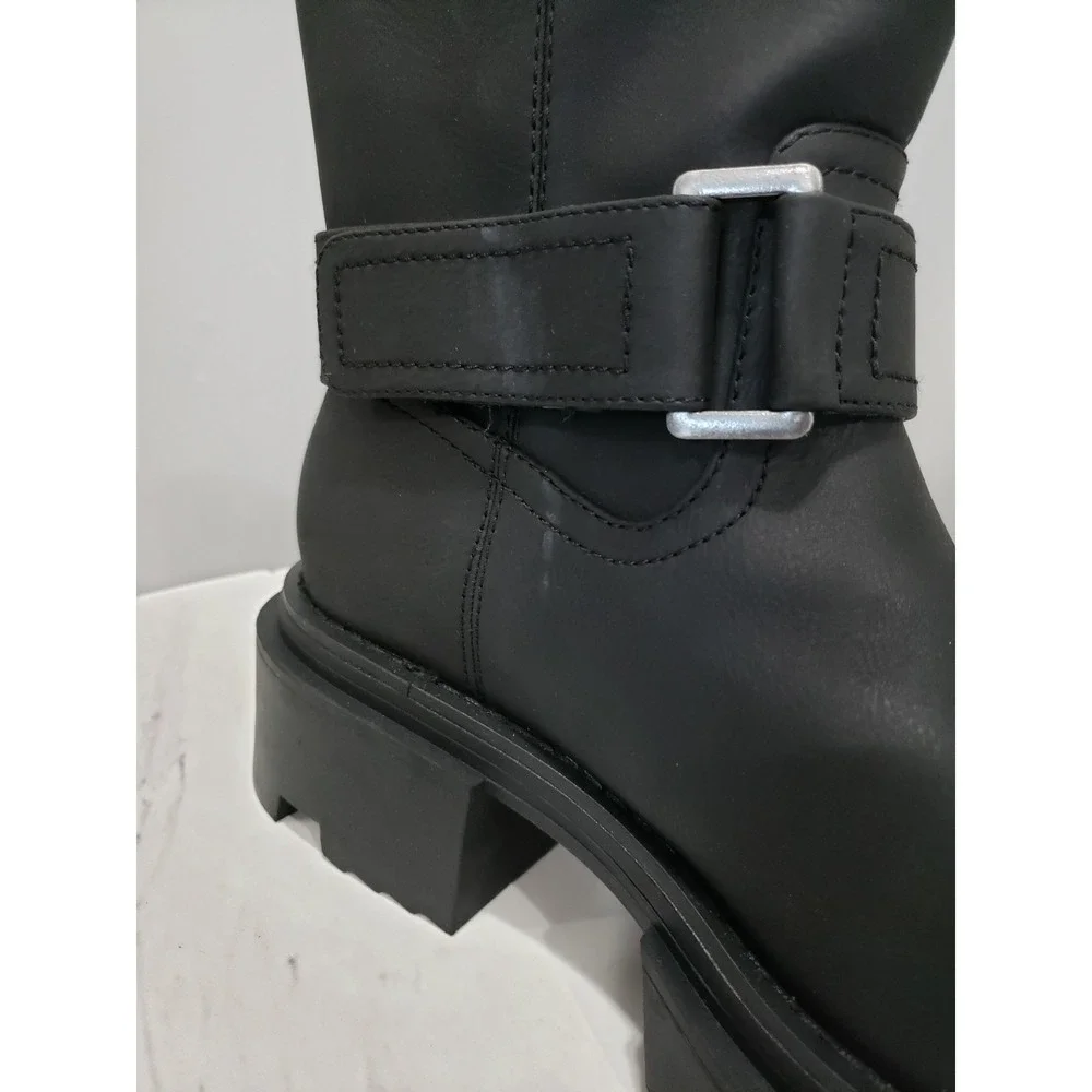 SIZE 9 Dolls Kill Darker Wavs Moto Goth Chunky Platform Bullet Ankle Rave Punk